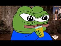 pepe drinks beer 