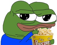 pepe eating movie theater popcorn 