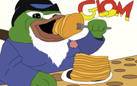 pepe eating pancakes 