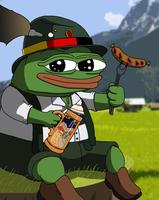 pepe eating sausage in europe 