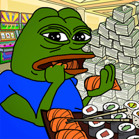 pepe eating sushi 