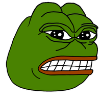 pepe face angry clenched teeth 