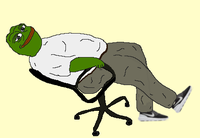pepe fat computer chair leaning back 
