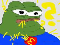 pepe fat eats mcdonalds fries confused 