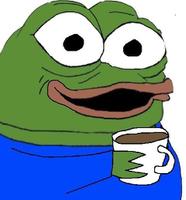 pepe fat excited coffee 