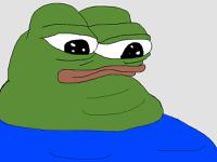 pepe fat neck rolls looking down 