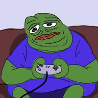 pepe fat playing video games 