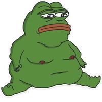 pepe fat sitting down 