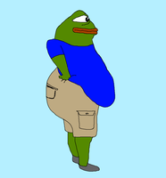 pepe fat stomach side view 