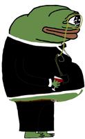 pepe fat tuxedo from side 