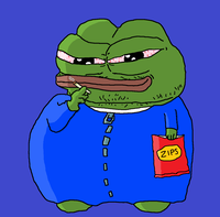 pepe fat unhealthy smoking eating chips 