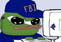 pepe fbi agent on computer 