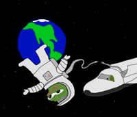 pepe floating in space 