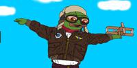 pepe flying wood airplane 