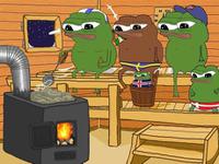 pepe friends in sauna 