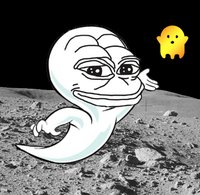 pepe ghost on moon 