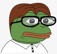 pepe glasses parted hair 