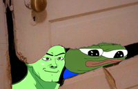 pepe green wojak chew through door 