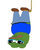 pepe hanging upside down 