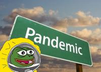 pepe happy hazmat suit pandemic sign 
