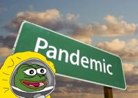 pepe hazmat suit excited pandemic sign 