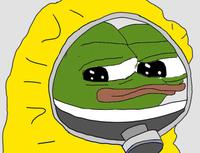 pepe hazmat suit sad 