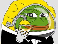 pepe hazmat suit tuxedo sipping 