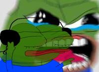 pepe headphones music screaming inside 