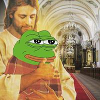 pepe held by jesus in church 