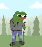 pepe hiking woods 