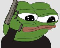 pepe holding glock 