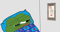 pepe in bed sad on valentines day 