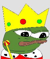 pepe king wearing crown 