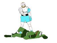 pepe knocked out by wojak coomer 