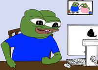 pepe laughing guy pepe computer 