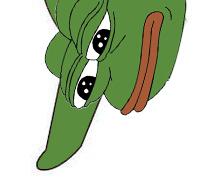 pepe looking down long eyelid 