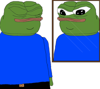 pepe looks mirror 