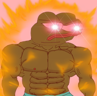 pepe muscles diamond eyes super saiyan 