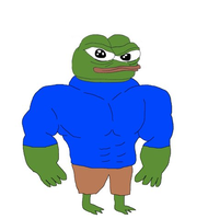 pepe muscular wearing blue shirt 