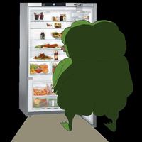 pepe naked at fridge 