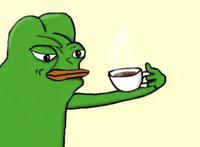 pepe not happy with coffee 