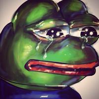 pepe oil painting crying 