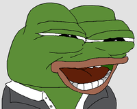 pepe open collar open mouth laugh 