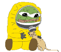 pepe petting cat hazmat suit 