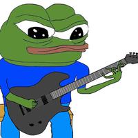 pepe playing electric guitar 