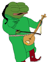 pepe playing mongolian instrument 