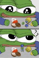 pepe playing with kinder egg 