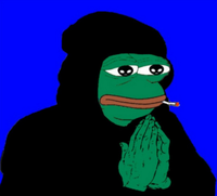 pepe praying hands smoking 