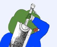 pepe pulling out sword 