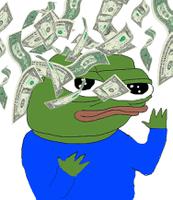 pepe raining dollars 